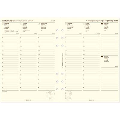 Filofax A5 1 Woche auf 2 Seiten cotton cream (mehrsprachig)2023, 23-68513 Filofax A5 1 Woche auf 2 Seiten cotton cream (mehrsprachig)2023, 23-68513