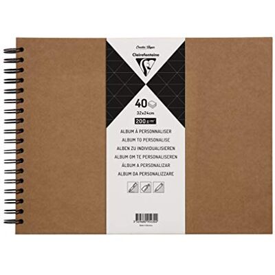 Clairefontaine 95430C Heft mit Kraftpapier zum Individualisieren (32 x 24 cm, 40 Blatt, 200 g, Spiralbindung, ideal als Gästebuch) 1 Stück kraft Clairefontaine 95430C Heft mit Kraftpapier zum Individualisieren (32 x 24 cm, 40 Blatt, 200 g, Spiralbindung, ideal als Gästebuch) 1 Stück kraft