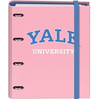 DOHE Ordner mit 4 Ringen mit Nachfüllung, 100 Blatt, A4, Gummiverschluss, 4 farbige Trennblätter, Dokumententasche, Papier 90 g/m², Kompressor, Schulmaterial Yale University Pink Lady DOHE Ordner mit 4 Ringen mit Nachfüllung, 100 Blatt, A4, Gummiverschluss, 4 farbige Trennblätter, Dokumententasche, Papier 90 g/m², Kompressor, Schulmaterial Yale University Pink Lady