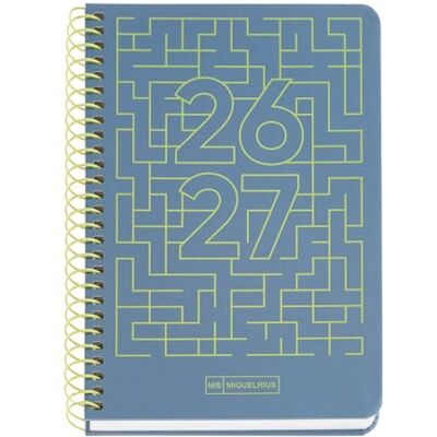 Miquelrius Schülerkalender 2026/2027, Tag pro Seite, A6+, Blau Miquelrius Schülerkalender 2026/2027, Tag pro Seite, A6+, Blau