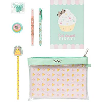 Grupo Erik Super Schreibwaren Set Pusheen Foodie Stiften und Bleistift mit Radiergummi Topper Federmäppchen Groß Büroklammern Spitzer Notizzettel, SSGP001 Grupo Erik Super Schreibwaren Set Pusheen Foodie Stiften und Bleistift mit Radiergummi Topper Federmäppchen Groß Büroklammern Spitzer Notizzettel, SSGP001
