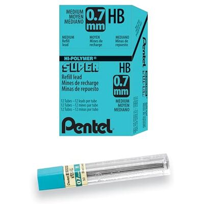 Pentel Super Hi-Polymer-Mine, 0,7 mm, Medium, H, 144 Stück Mine (50 H) Pentel Super Hi-Polymer-Mine, 0,7 mm, Medium, H, 144 Stück Mine (50 H)