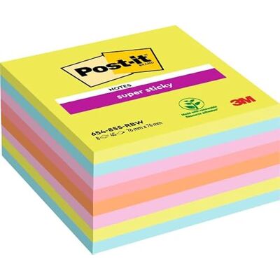 Post-it Super Sticky Notes, 8 Blöcke (360 Blatt), 76 mm x 76 mm Selbstklebende Haftnotizen mit Stärkerer Haftung, Klebezettel für Bürobedarf, Erinnerungen & To-Do-Listen; Repositionierbar Post-it Super Sticky Notes, 8 Blöcke (360 Blatt), 76 mm x 76 mm Selbstklebende Haftnotizen mit Stärkerer Haftung, Klebezettel für Bürobedarf, Erinnerungen & To-Do-Listen; Repositionierbar