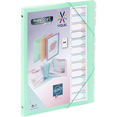 Viquel Propysoft Organizer mit 12 Fächern, A4, anpassbar, Gummibandverschluss, Grün transparent Viquel Propysoft Organizer mit 12 Fächern, A4, anpassbar, Gummibandverschluss, Grün transparent