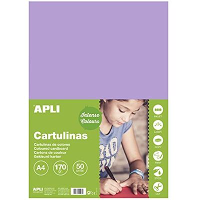 APLI 14244 Karton DIN A4, 170 g/m², violett im 50er-Pack APLI 14244 Karton DIN A4, 170 g/m², violett im 50er-Pack