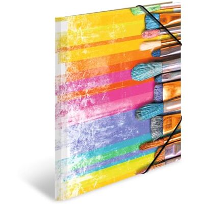 HERMA Sammelmappen A3 Pinsel Set, 3 Stück, Kinder Eckspanner-Mappen aus Pappe mit Kunst Motiv, Gummizug, Innenklappen und Innendruck für Jungen und Mädchen HERMA Sammelmappen A3 Pinsel Set, 3 Stück, Kinder Eckspanner-Mappen aus Pappe mit Kunst Motiv, Gummizug, Innenklappen und Innendruck für Jungen und Mädchen