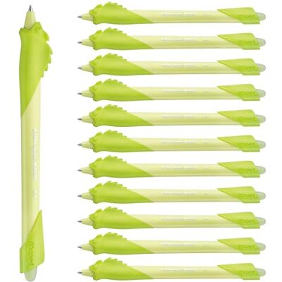 Maped Kidy Learn löschbarer Kugelschreiber, 12 Stück, Chamäleon-Tierstift, für Kinder mit integriertem Radiergummi, nachfüllbar und ergonomisch, zum Erlernen des Schreibens, Grundschulbedarf Maped Kidy Learn löschbarer Kugelschreiber, 12 Stück, Chamäleon-Tierstift, für Kinder mit integriertem Radiergummi, nachfüllbar und ergonomisch, zum Erlernen des Schreibens, Grundschulbedarf