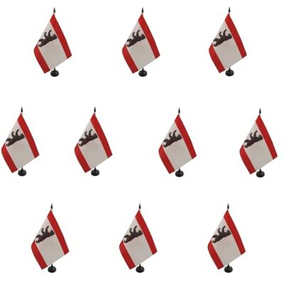 AZ FLAG 10er-Set Tischflaggen Berlin 21x14 cm Kunststoffsockel Für innen Deutsche Tischflagge genähte Ausführung mit verstärkten Kanten mit Kunststoffstab 100D Polyester AZ FLAG 10er-Set Tischflaggen Berlin 21x14 cm Kunststoffsockel Für innen Deutsche Tischflagge genähte Ausführung mit verstärkten Kanten mit Kunststoffstab 100D Polyester