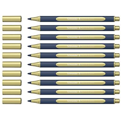 Schneider ML05001066 Metallic Rollerball Stifte (Strichstärke 0,4 mm, hochmetallische Tinte, schnelltrocknend, Gehäuse aus 88% biobasiertem Kunststoff) 10 Stück in der Farbe gold metallic Schneider ML05001066 Metallic Rollerball Stifte (Strichstärke 0,4 mm, hochmetallische Tinte, schnelltrocknend, Gehäuse aus 88% biobasiertem Kunststoff) 10 Stück in der Farbe gold metallic