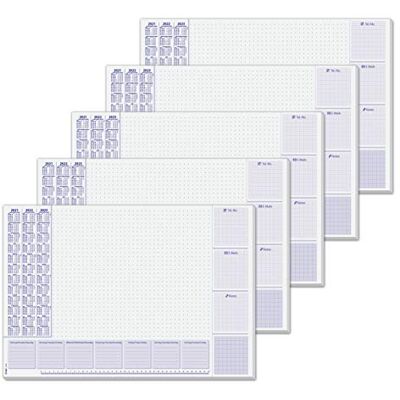 Sigel HO355/5 Papier-Schreibtischunterlage, ca. DIN A2, mit aktuellem 3-Jahres-Kalender und Wochenplan, 30 Blatt, 5 Stück, vegan, aus nachhaltigem Papier Sigel HO355/5 Papier-Schreibtischunterlage, ca. DIN A2, mit aktuellem 3-Jahres-Kalender und Wochenplan, 30 Blatt, 5 Stück, vegan, aus nachhaltigem Papier