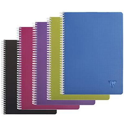 Clairefontaine 329126C Spiralbuch (Linicolor Intense, DIN A4, 21 x 29,7, kariert, 90 Blatt) 1 Stück farbig sortiert Clairefontaine 329126C Spiralbuch (Linicolor Intense, DIN A4, 21 x 29,7, kariert, 90 Blatt) 1 Stück farbig sortiert