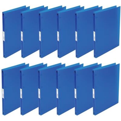 Q-Connect KF02918 Ringbuch / 12 Stück/ A4 4-Ring 16 mm/Farbe: Blau Transparent/aus Starkem Transluzente PP-Folie / 22 mm Rücken/Ringhefter Plastik/Ringordner Schmal Dünne Ordner Q-Connect KF02918 Ringbuch / 12 Stück/ A4 4-Ring 16 mm/Farbe: Blau Transparent/aus Starkem Transluzente PP-Folie / 22 mm Rücken/Ringhefter Plastik/Ringordner Schmal Dünne Ordner