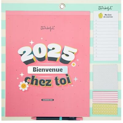 Mr. Wonderful Mr.Wonderful Magnetischer Wandkalender 2025-2025, Willkommen zu Hause, inklusive Einkaufsliste Notizblock und 4 Stickerbögen Mr. Wonderful Mr.Wonderful Magnetischer Wandkalender 2025-2025, Willkommen zu Hause, inklusive Einkaufsliste Notizblock und 4 Stickerbögen