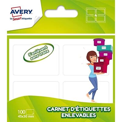 Avery Family, 100 Stück, aus Wiederablösbare Etiketten, 45 x 30 cm, Weiß Avery Family, 100 Stück, aus Wiederablösbare Etiketten, 45 x 30 cm, Weiß
