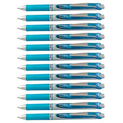 Pentel EnerGel XM BL77 Gelschreiber mit Druckmechanik, hellblau (12 Stück) Pentel EnerGel XM BL77 Gelschreiber mit Druckmechanik, hellblau (12 Stück)
