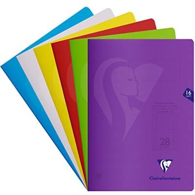 Clairefontaine 303228C Packung mit 25 Heften S´coolbook, ideal für die Schule, DIN A4, 16 Blatt, 90g, Lineatur 28 durchgehend kariert mit Rand, Umschlag aus PP, farbig sortiert, 1 Pack Clairefontaine 303228C Packung mit 25 Heften S´coolbook, ideal für die Schule, DIN A4, 16 Blatt, 90g, Lineatur 28 durchgehend kariert mit Rand, Umschlag aus PP, farbig sortiert, 1 Pack