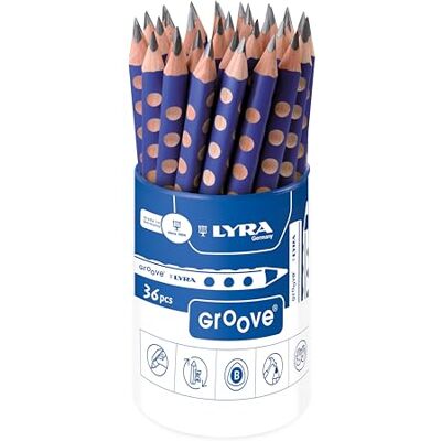 LYRA Groove Jumbo Graphitstift, blau lackiert, Runddose 36 Stück LYRA Groove Jumbo Graphitstift, blau lackiert, Runddose 36 Stück