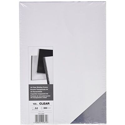 Rexel GBC CY013080 Einbanddeckel, PVC, A4, 300 Mic, 100 Stück glänzend klarsichtfolie Rexel GBC CY013080 Einbanddeckel, PVC, A4, 300 Mic, 100 Stück glänzend klarsichtfolie