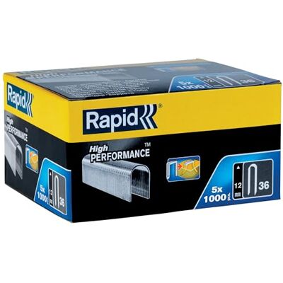 Rapid Kabelklammern Typ 36, 12 mm, 5x1000 Stück, für Kabel bis 6 mm Rapid Kabelklammern Typ 36, 12 mm, 5x1000 Stück, für Kabel bis 6 mm