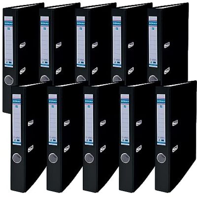 DONAU Master Ordner Schmal 10er Pack FSC/DIN A4 / 5 cm / 10 Stück/Schwarz/Kunststoffbezug PP/Carton Papier Schlitzordner Büroordner Aktenordner Ringordner/Grünen Punkt DONAU Master Ordner Schmal 10er Pack FSC/DIN A4 / 5 cm / 10 Stück/Schwarz/Kunststoffbezug PP/Carton Papier Schlitzordner Büroordner Aktenordner Ringordner/Grünen Punkt