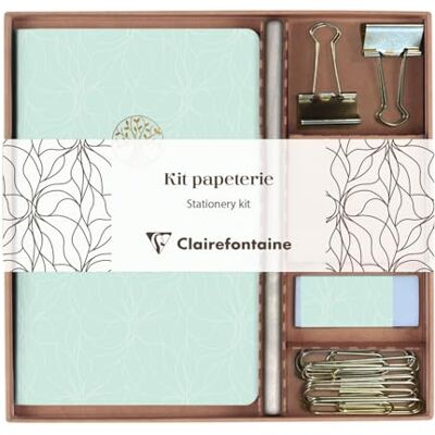 Clairefontaine 116095C Schreibwarenset Inspire (1x Notizheft 11x17cm, 32 Blatt liniert, 1x Bleistift, 2x Briefklemmer, 10x goldfarbene Büroklammern, 1x Radiergummi), 1 Set Clairefontaine 116095C Schreibwarenset Inspire (1x Notizheft 11x17cm, 32 Blatt liniert, 1x Bleistift, 2x Briefklemmer, 10x goldfarbene Büroklammern, 1x Radiergummi), 1 Set
