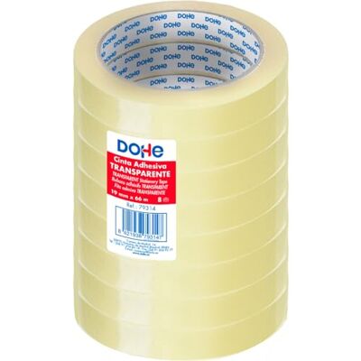 DOHE Transparentes Klebeband, 8 Stück, 1,9 cm x 66 m, zum Verpacken von Kartons, Versand oder Umzug, leistungsstarker Klebstoff von 45 Mikron, Büromaterial DOHE Transparentes Klebeband, 8 Stück, 1,9 cm x 66 m, zum Verpacken von Kartons, Versand oder Umzug, leistungsstarker Klebstoff von 45 Mikron, Büromaterial