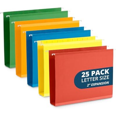 Blue Summit Supplies Extra Kapazität Hängemappen, 25 verstärkte Hängemappen, strapazierfähige 5,1 cm Erweiterung, entworfen für sperrige Akten, medizinische Diagramme, verschiedene Farben, Blue Summit Supplies Extra Kapazität Hängemappen, 25 verstärkte Hängemappen, strapazierfähige 5,1 cm Erweiterung, entworfen für sperrige Akten, medizinische Diagramme, verschiedene Farben,