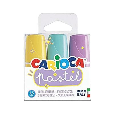 CARIOCA Textmarker verschiedene Pastellfarben (Paket von 3) 43168 CARIOCA Textmarker verschiedene Pastellfarben (Paket von 3) 43168