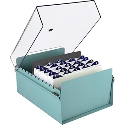 Acrimet 5" x 8" Karteikartenhalter Organizer mit Metallbasis, Robust (Inklusive AZ-Indexkarten und einem Kunststoff-Trenner) (Grüne mit klarer Kunststoffdeckelabdeckung) Acrimet 5" x 8" Karteikartenhalter Organizer mit Metallbasis, Robust (Inklusive AZ-Indexkarten und einem Kunststoff-Trenner) (Grüne mit klarer Kunststoffdeckelabdeckung)