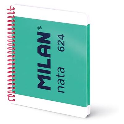 MILAN ® Notizbuch A5, Spiralbindung, Hardcover, kariert, 80 Blatt, 95 g/m², Kollektion nata® grün MILAN ® Notizbuch A5, Spiralbindung, Hardcover, kariert, 80 Blatt, 95 g/m², Kollektion nata® grün