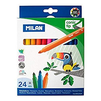 MILAN Caja 24 rotuladores punta cónica base agua MILAN Caja 24 rotuladores punta cónica base agua