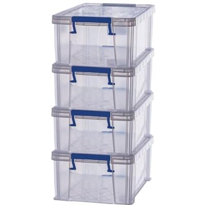 BANKERS BOX ProStore Aufbewahrungsbox mit Deckel 10 Liter aus Plastik (Innenmaße 14 x 34 x 21.5cm), 4 Stück BANKERS BOX ProStore Aufbewahrungsbox mit Deckel 10 Liter aus Plastik (Innenmaße 14 x 34 x 21.5cm), 4 Stück