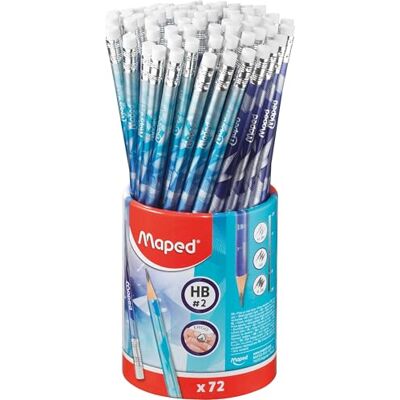 Maped 72 Graphites Arctic Vibes – Bleistifte HB-Bleistifte mit Radiergummispitze – bequeme dreieckige Form – robuste Mine – Behälter für Schulen Maped 72 Graphites Arctic Vibes – Bleistifte HB-Bleistifte mit Radiergummispitze – bequeme dreieckige Form – robuste Mine – Behälter für Schulen