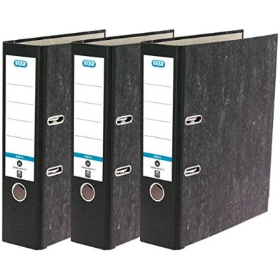 Elba Ordner A4, Smart Original Wolkenmarmor, 8 cm breit, schwarz, 3 Stück Elba Ordner A4, Smart Original Wolkenmarmor, 8 cm breit, schwarz, 3 Stück
