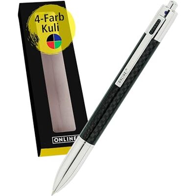 Online 4-farbiger Carbon-Kugelschreiber Multifunktionsstift mit 4 D1-Kulli-Minen — blau, rot, grün, schwarz nachfüllbarer Kugelschreiber Carbon Design in Geschenkbox Online 4-farbiger Carbon-Kugelschreiber Multifunktionsstift mit 4 D1-Kulli-Minen — blau, rot, grün, schwarz nachfüllbarer Kugelschreiber Carbon Design in Geschenkbox