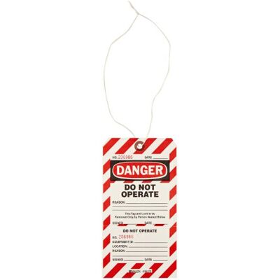 Brady Perforiertes, zweiteiliges, nicht klebendes Etikettmit Beschriftung "Do Not Operate", 101,60mm x 190,50mm, Rot/Schwarz, 25 Brady Perforiertes, zweiteiliges, nicht klebendes Etikettmit Beschriftung "Do Not Operate", 101,60mm x 190,50mm, Rot/Schwarz, 25