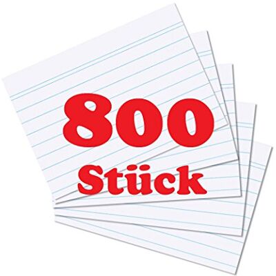 Herlitz 800er Maxi Packung Karteikarten Din A5 weiß liniert Herlitz 800er Maxi Packung Karteikarten Din A5 weiß liniert