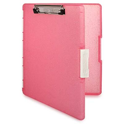 Dexas Slimcase 2, Kunststoff-Klemmbrett mit Aufbewahrung und seitlicher Öffnung, rosa Glitzer, Bürobedarf, zum Organisieren, Tragen und Aufbewahren, A4-Halter, Stil und Funktionalität Dexas Slimcase 2, Kunststoff-Klemmbrett mit Aufbewahrung und seitlicher Öffnung, rosa Glitzer, Bürobedarf, zum Organisieren, Tragen und Aufbewahren, A4-Halter, Stil und Funktionalität