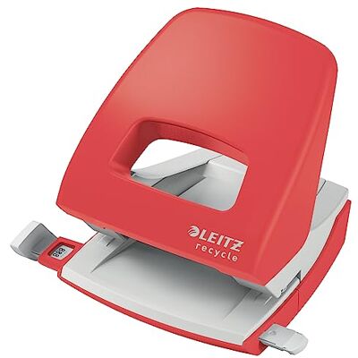 Leitz NeXXt Recycle Locher, 30 Blatt, A4, für Büro & Schule, Führungsschiene mit Formatmarkierung, 100 Prozent recyclebar, umweltfreundlich, Recycle-Sortiment, 50030025, Rot Leitz NeXXt Recycle Locher, 30 Blatt, A4, für Büro & Schule, Führungsschiene mit Formatmarkierung, 100 Prozent recyclebar, umweltfreundlich, Recycle-Sortiment, 50030025, Rot