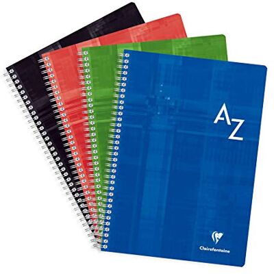 Clairefontaine 8148C Registerbuch DIN A4, 21x29,7cm, mit Doppelspirale, 90 Blatt 90g, französische Lineatur, farbig sortiert, 1 Stück Clairefontaine 8148C Registerbuch DIN A4, 21x29,7cm, mit Doppelspirale, 90 Blatt 90g, französische Lineatur, farbig sortiert, 1 Stück