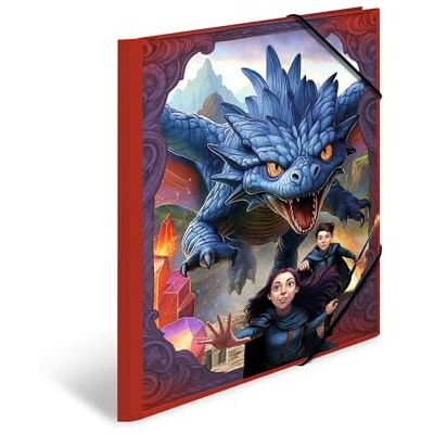 HERMA Sammelmappe A3 Drache, 3 Stück, Kinder Eckspanner-Mappe aus Pappe mit Fantasy Motiv, Gummizug, Innenklappen und Innendruck für Jungen und Mädchen HERMA Sammelmappe A3 Drache, 3 Stück, Kinder Eckspanner-Mappe aus Pappe mit Fantasy Motiv, Gummizug, Innenklappen und Innendruck für Jungen und Mädchen