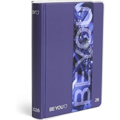 BE YOU Color Futuristic Glow, Schülerkalender 2025-2026, Kalender 12 Monate Datum, Format Easy 12,5 cm x 16,5 cm, transparenter Umschlag, Tagebuch mit Aufkleber und Lesezeichen BE YOU Color Futuristic Glow, Schülerkalender 2025-2026, Kalender 12 Monate Datum, Format Easy 12,5 cm x 16,5 cm, transparenter Umschlag, Tagebuch mit Aufkleber und Lesezeichen