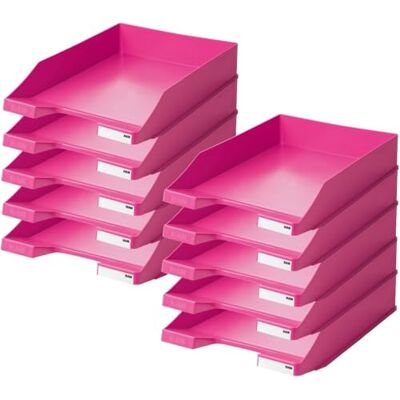 HAN 1027 Briefablage Klassik, Schreibtisch Organizer, Bürobedarf, Ablagefächer, Büromaterial, Briefkorb, Dokumentenablage, bis Format A4/C4 (Trend Colours, Pink, 10 Briefablagen) HAN 1027 Briefablage Klassik, Schreibtisch Organizer, Bürobedarf, Ablagefächer, Büromaterial, Briefkorb, Dokumentenablage, bis Format A4/C4 (Trend Colours, Pink, 10 Briefablagen)
