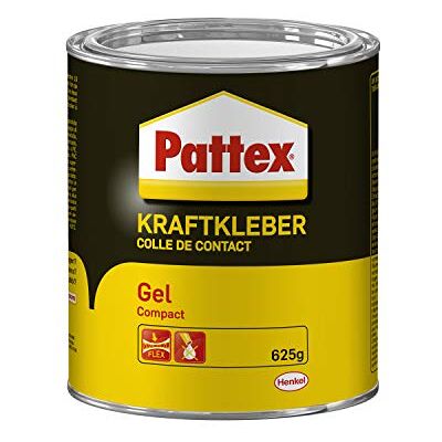 Pattex Kraftkleber Compact, extra starker Kleber ohne Tropfen und Fäden ziehen, Klebstoff für senkrechte und poröse Oberflächen, Kontaktkleber in Gelform, 1x625g Pattex Kraftkleber Compact, extra starker Kleber ohne Tropfen und Fäden ziehen, Klebstoff für senkrechte und poröse Oberflächen, Kontaktkleber in Gelform, 1x625g