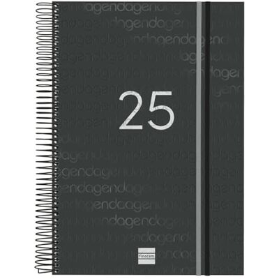 Finocam Spiralkalender 2025, 1 Tag pro Seite, Januar 2025 Dezember 2025, 12 Monate, Schwarz, Spanisch Finocam Spiralkalender 2025, 1 Tag pro Seite, Januar 2025 Dezember 2025, 12 Monate, Schwarz, Spanisch