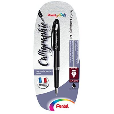 Pentel Tradio Calligraphy Füllfederhalter Kalligraphie-feine Spitze 1,4 mm schwarz Pentel Tradio Calligraphy Füllfederhalter Kalligraphie-feine Spitze 1,4 mm schwarz