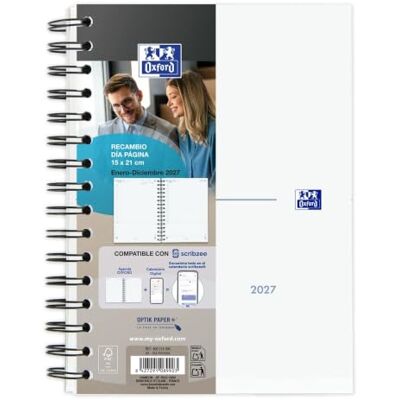 Oxford MyFab Nachfüllpack – Jahresplaner 2027, Tag pro Seite, A5, Spanisch Oxford MyFab Nachfüllpack – Jahresplaner 2027, Tag pro Seite, A5, Spanisch