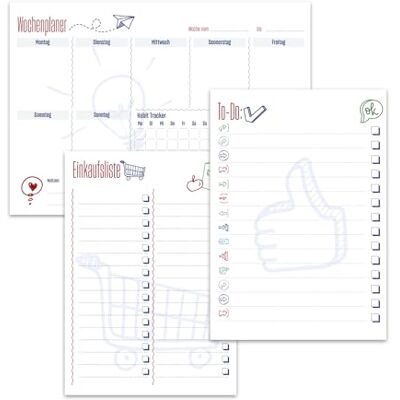 Staufen Papique REC Organisationsset Wochenplaner, Einkaufsliste, ToDo-Liste 100 % Recyclingpapier, EU Ecolabel, für Schule, Büro oder Zuhause Staufen Papique REC Organisationsset Wochenplaner, Einkaufsliste, ToDo-Liste 100 % Recyclingpapier, EU Ecolabel, für Schule, Büro oder Zuhause