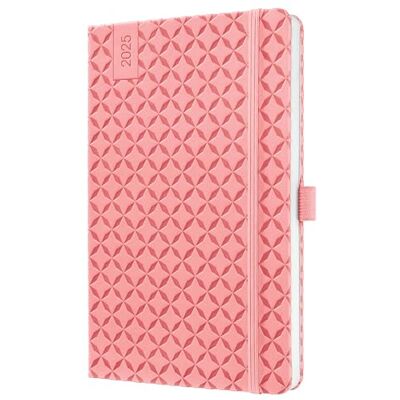 Sigel J5111 Wochenkalender 2025 A5, Jolie, rose, Hardcover, Gummiband, Stiftschlaufe, Einstecktasche, 174 Seiten, vegan, Buchkalender, Terminplaner Sigel J5111 Wochenkalender 2025 A5, Jolie, rose, Hardcover, Gummiband, Stiftschlaufe, Einstecktasche, 174 Seiten, vegan, Buchkalender, Terminplaner