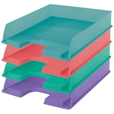 Esselte Briefablage, 10er Pack, Stapelbarer A4 Papierablageordner für Dokumente, Broschüren und Zeitschriften, Für Zuhause/Büro, Zur Schreibtischorganisation, Colour'Breeze Serie, Mehrfarbig, 626276 Esselte Briefablage, 10er Pack, Stapelbarer A4 Papierablageordner für Dokumente, Broschüren und Zeitschriften, Für Zuhause/Büro, Zur Schreibtischorganisation, Colour'Breeze Serie, Mehrfarbig, 626276
